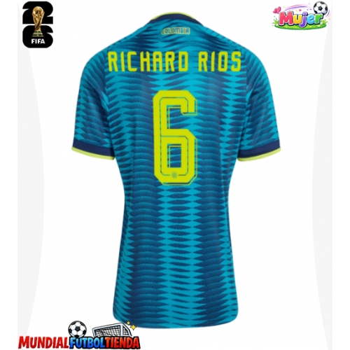 Camiseta Colombia Richard Rios #6 Segunda Equipación Replica Mundial 2026 para mujer mangas cortas
